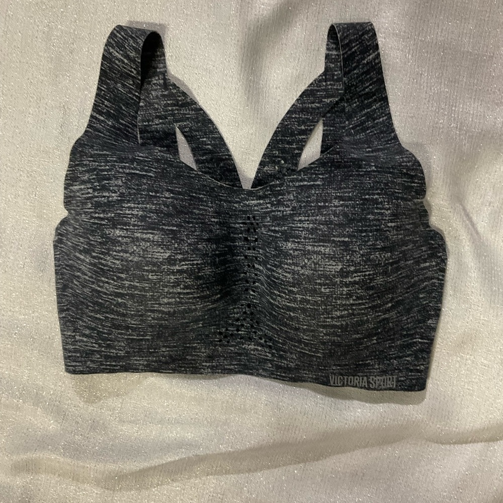 Victoria's Secret’s VICTORIA SPORT Angel Maxi Sports Bra in Charcoal and Heather